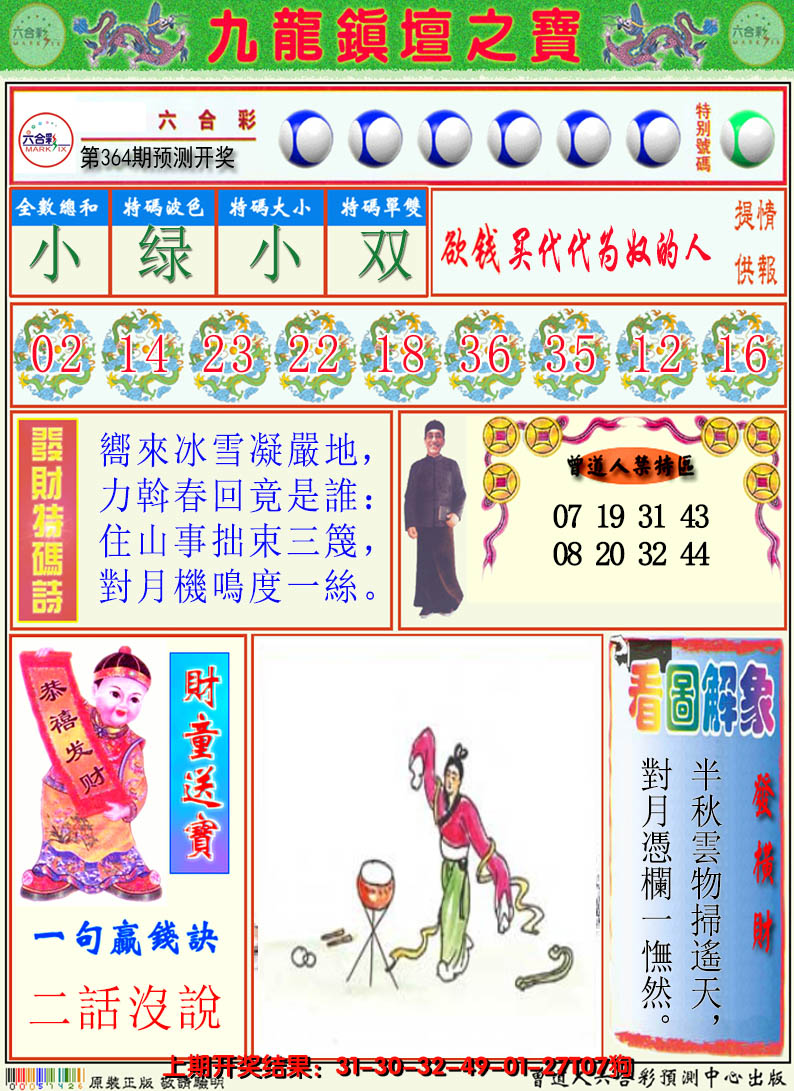 2024364期澳门挂牌解特码A