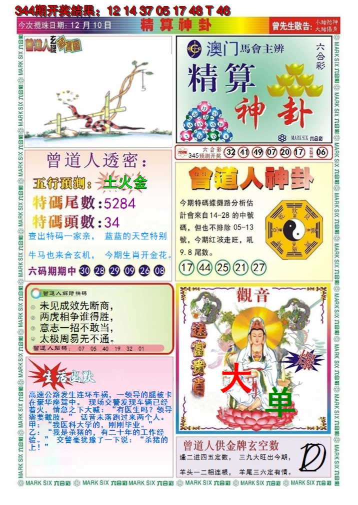 2024345期澳门精算神卦