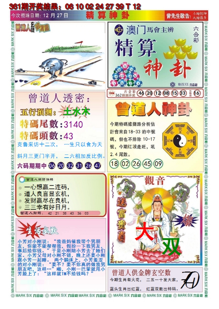2024362期澳门精算神卦