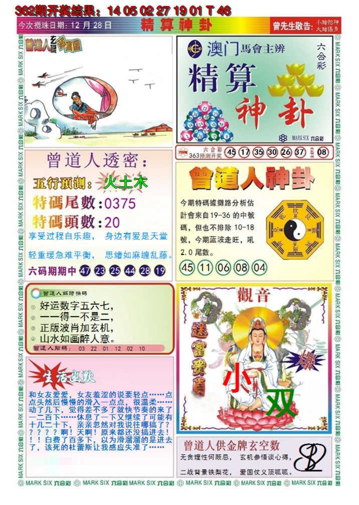 2024363期澳门精算神卦