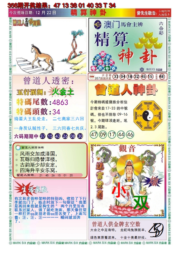 2024357期澳门精算神卦