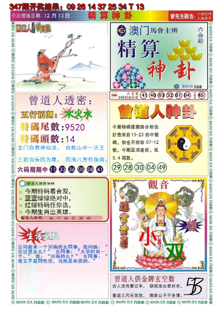 2024348期澳门精算神卦