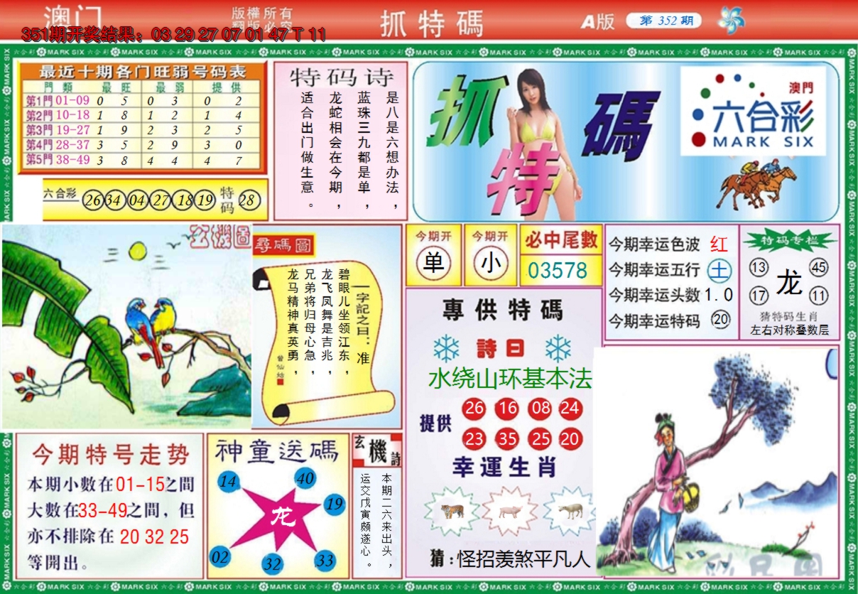 2024352期澳门抓特码A