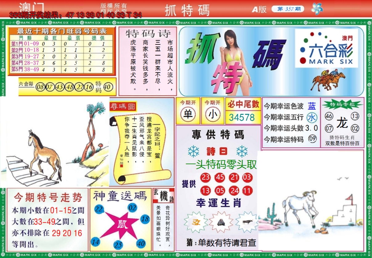 2024357期澳门抓特码A