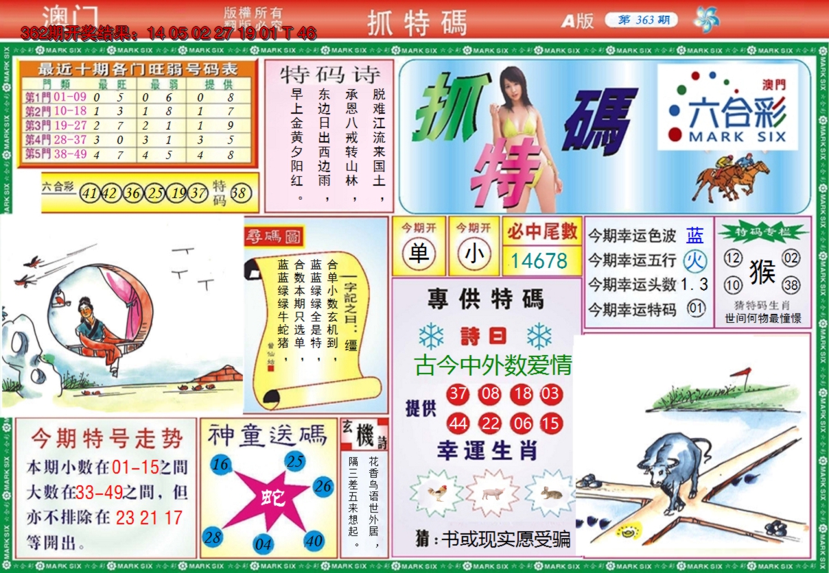 2024363期澳门抓特码A
