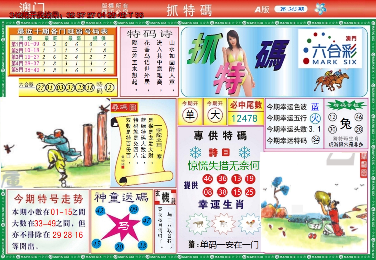 2024343期澳门抓特码A