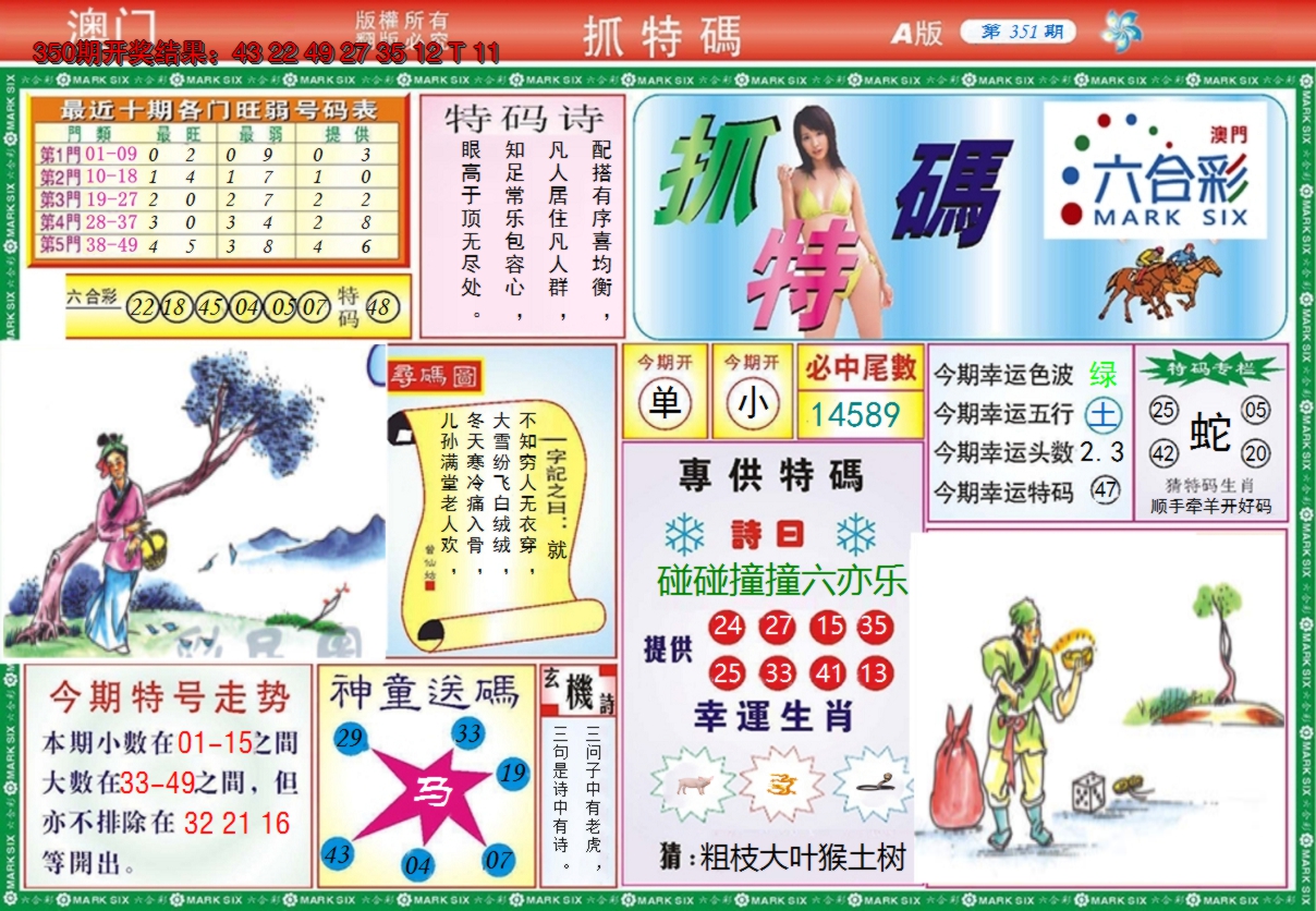 2024351期澳门抓特码A