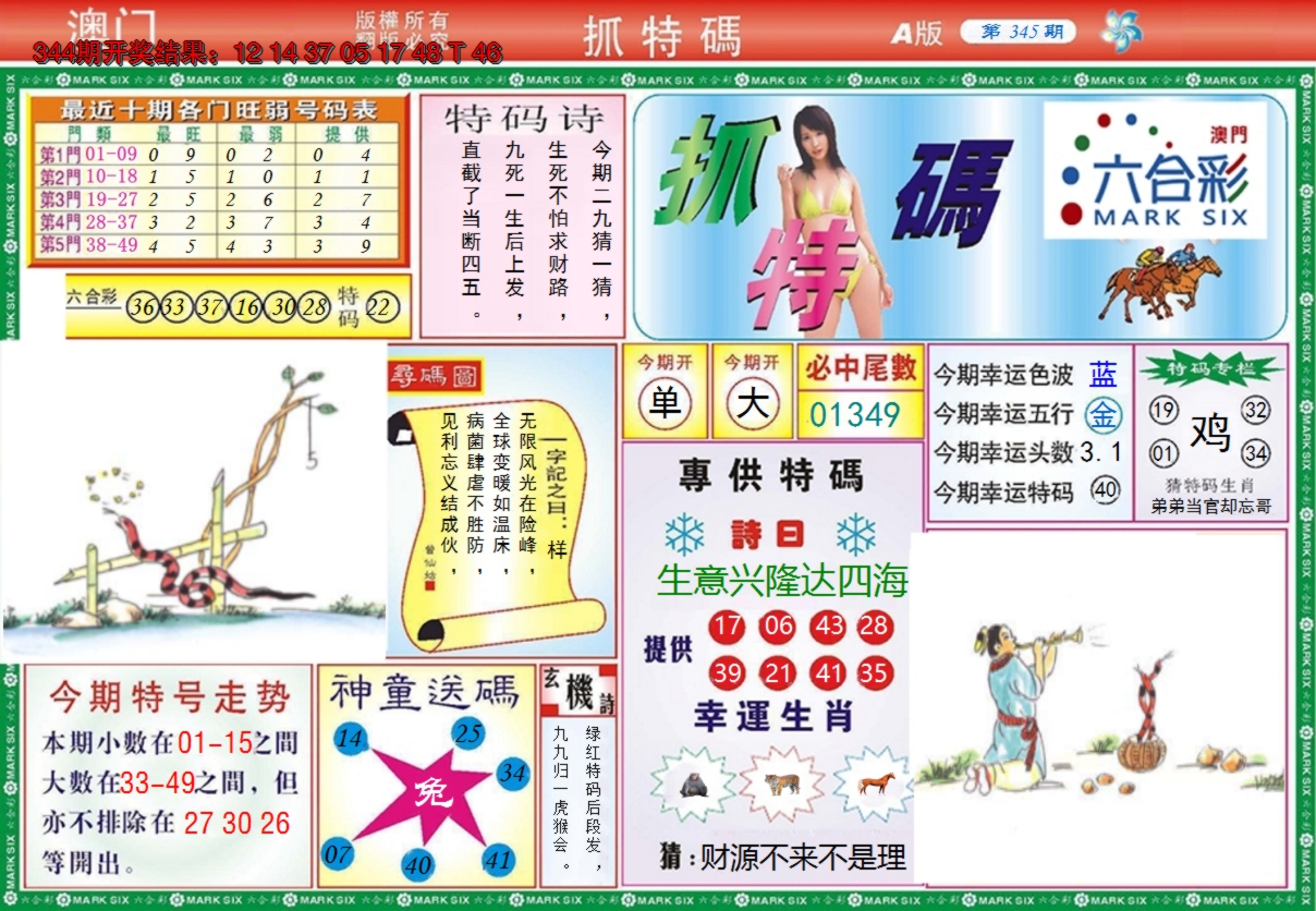 2024345期澳门抓特码A