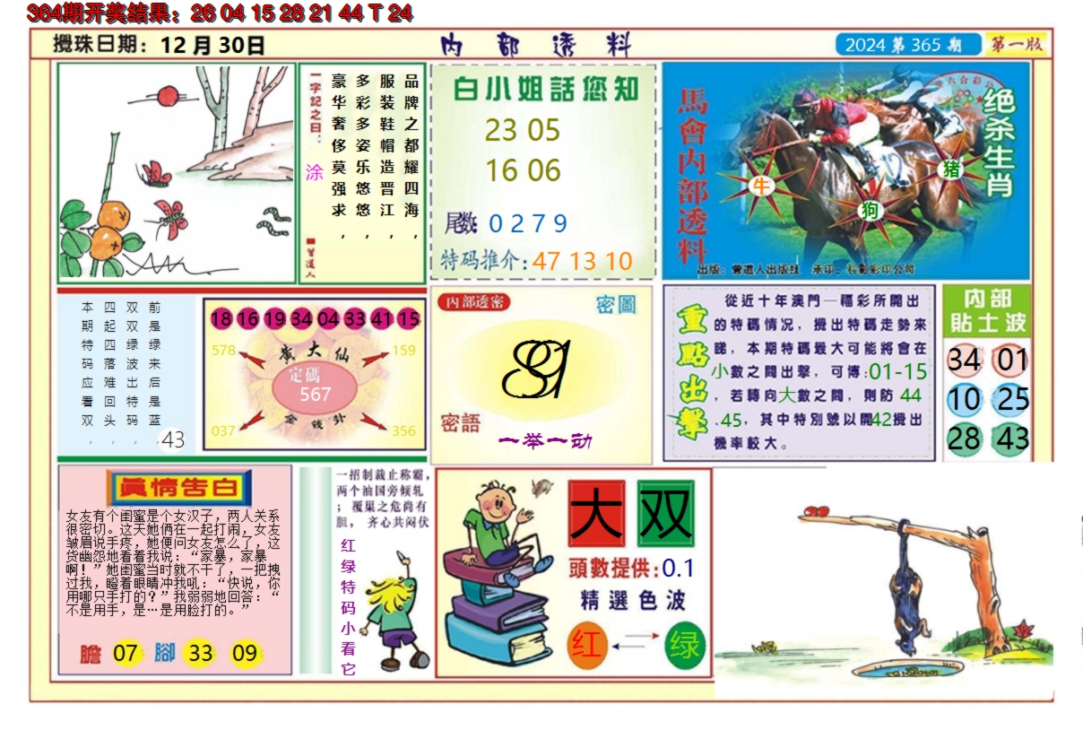 2024365期澳门内部透料A