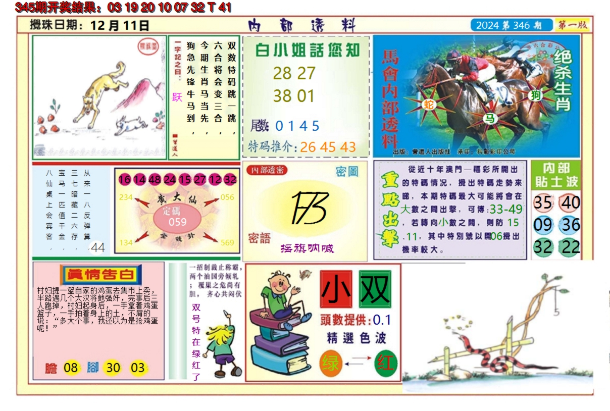 2024346期澳门内部透料A