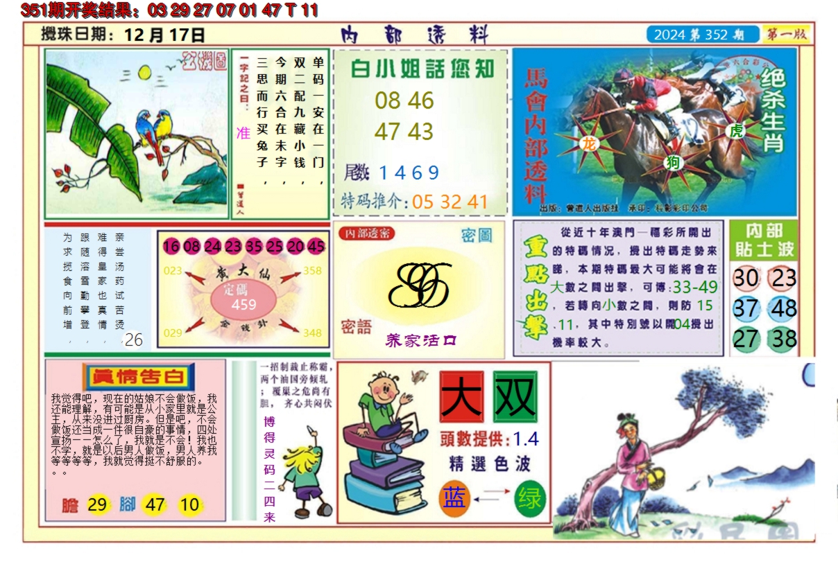 2024352期澳门内部透料A
