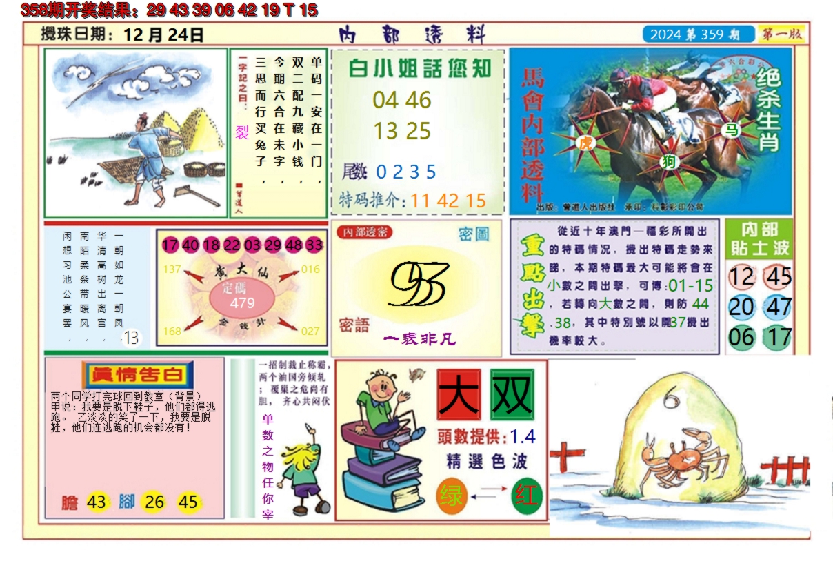 2024359期澳门内部透料A