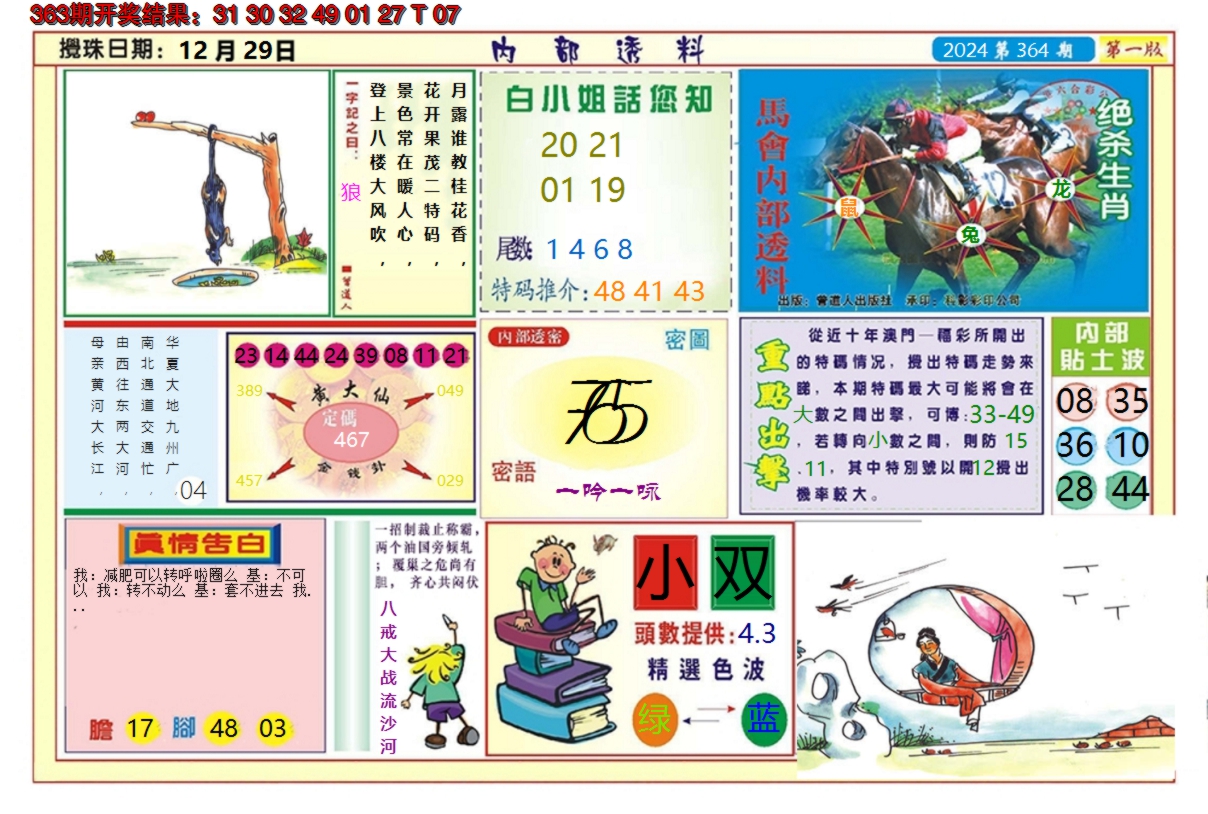 2024364期澳门内部透料A