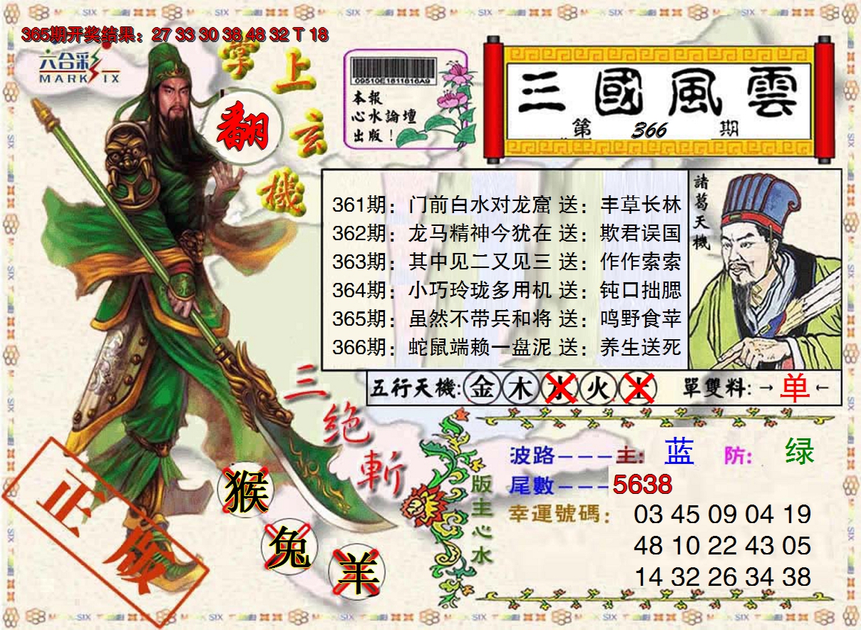 2024366期三国风云特码报