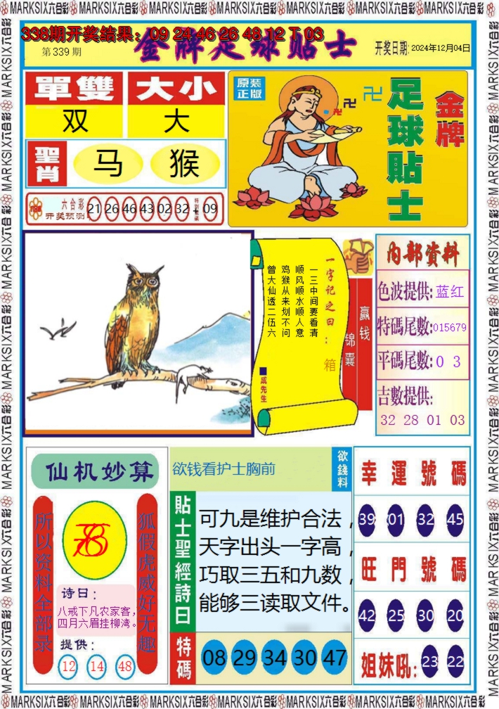 2024339期金牌足球贴士