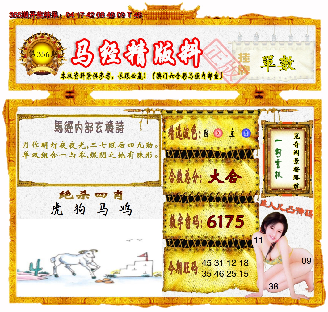 2024356期马经精版料