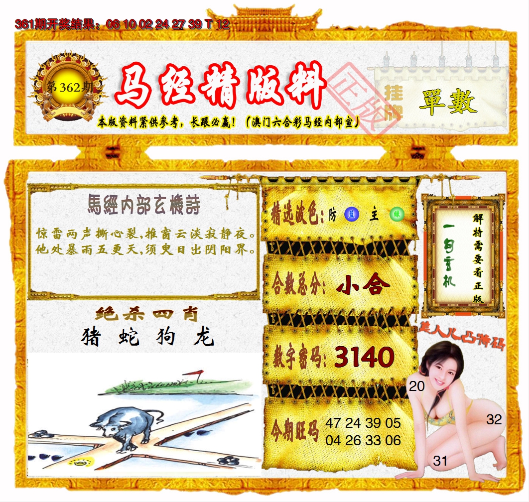 2024362期马经精版料
