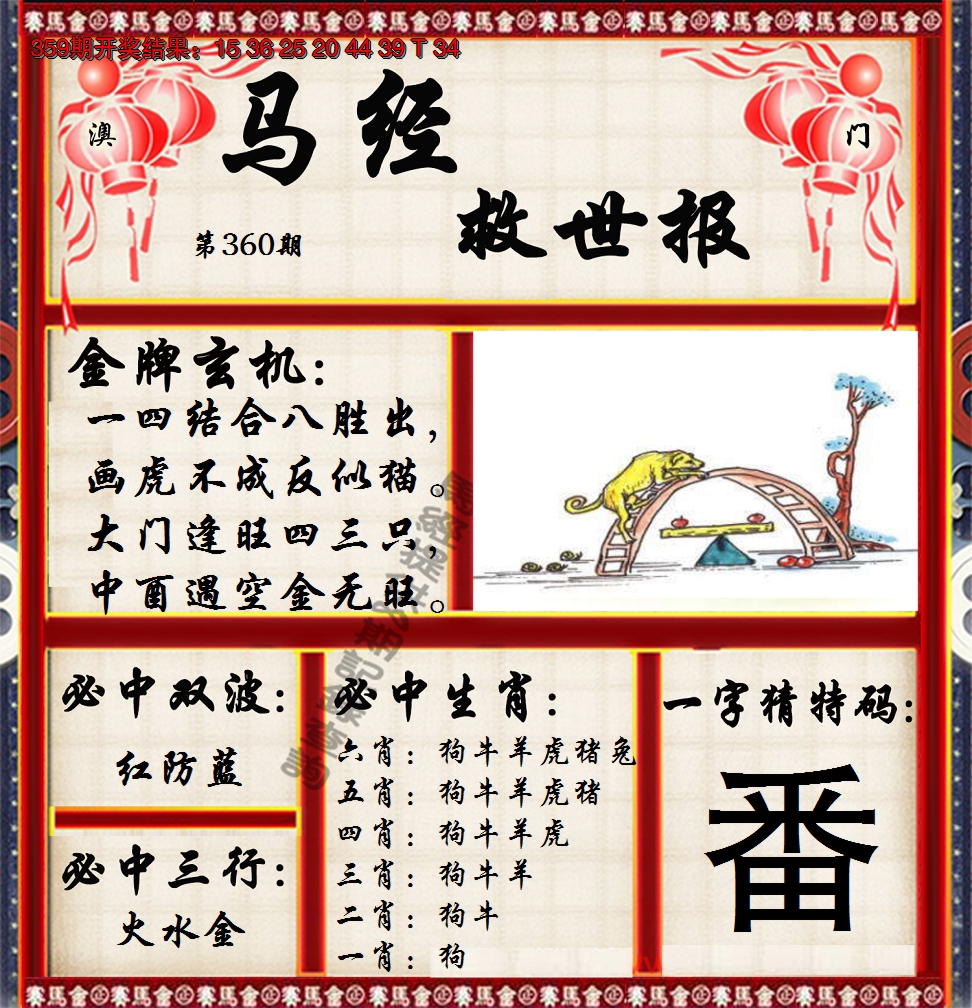 2024360期马经救世报