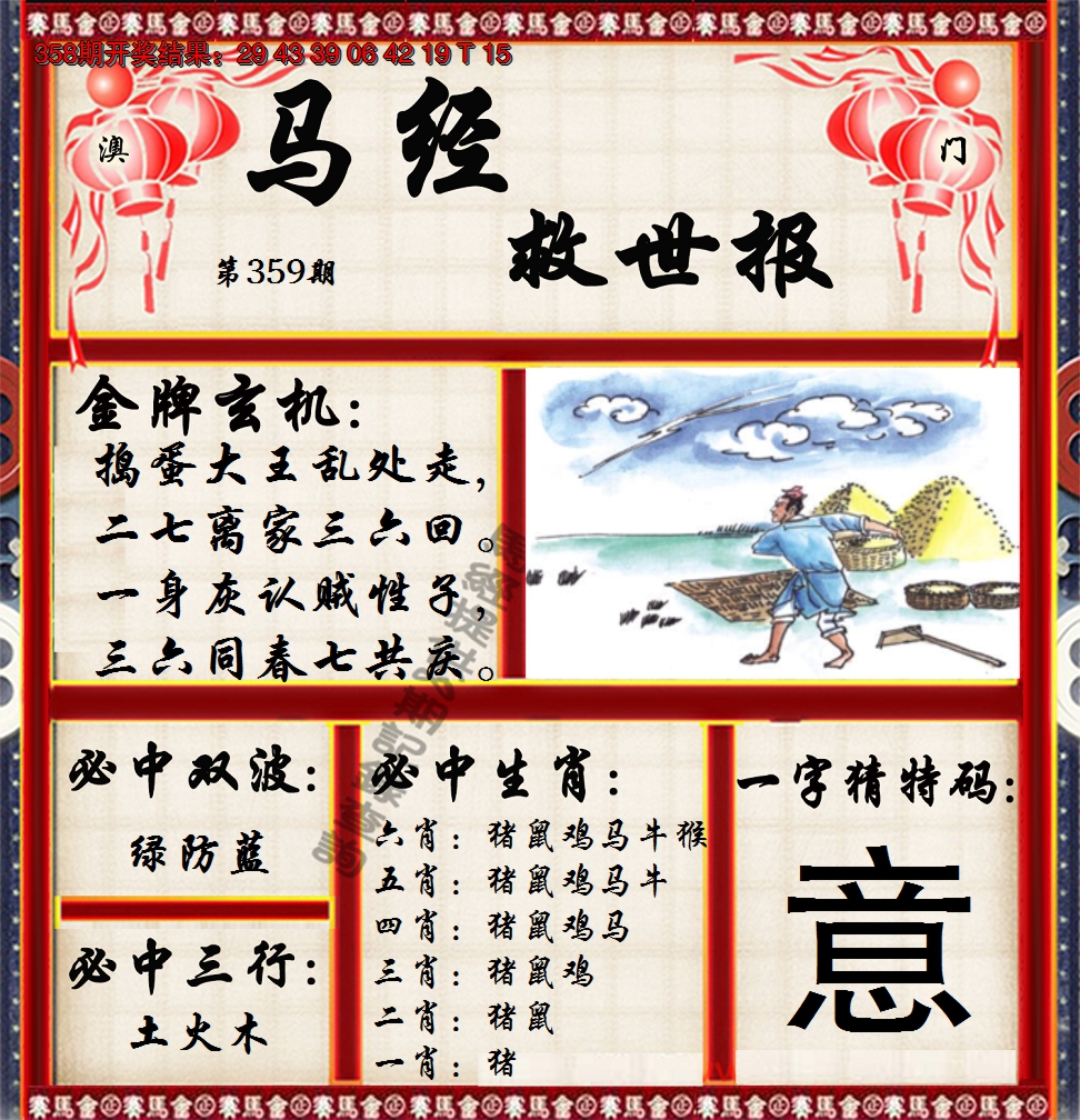 2024359期马经救世报
