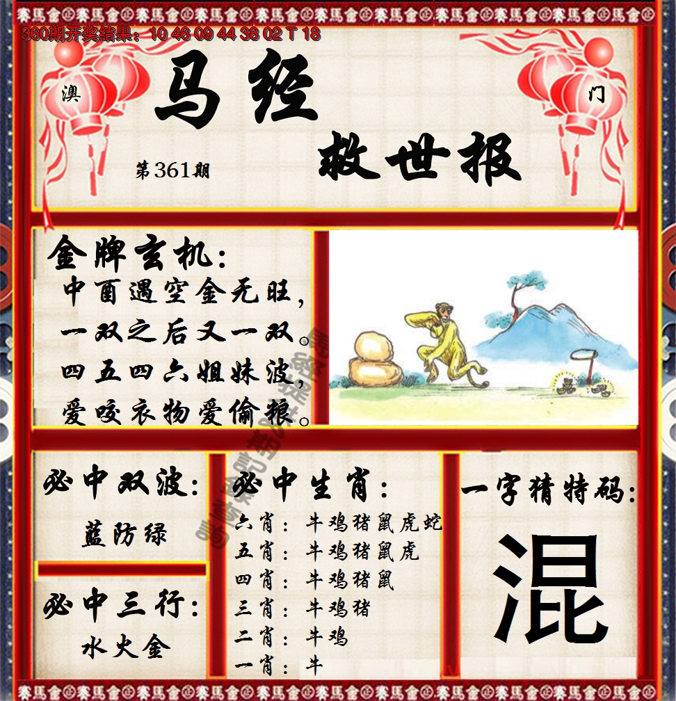 2024361期马经救世报