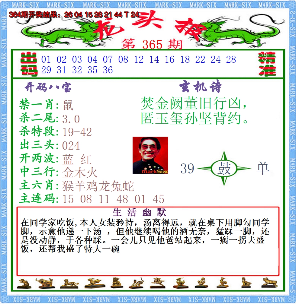 2024365期澳门龙头报
