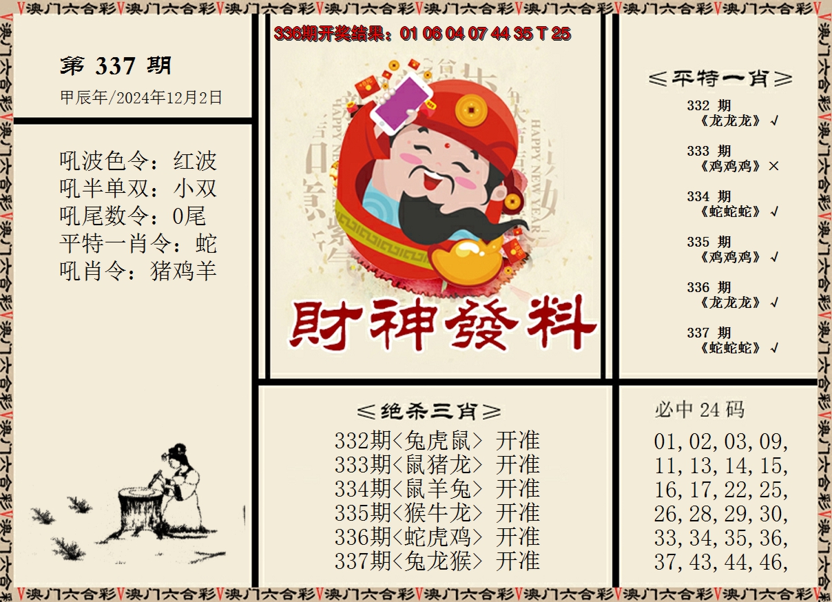 2024337期财神发料