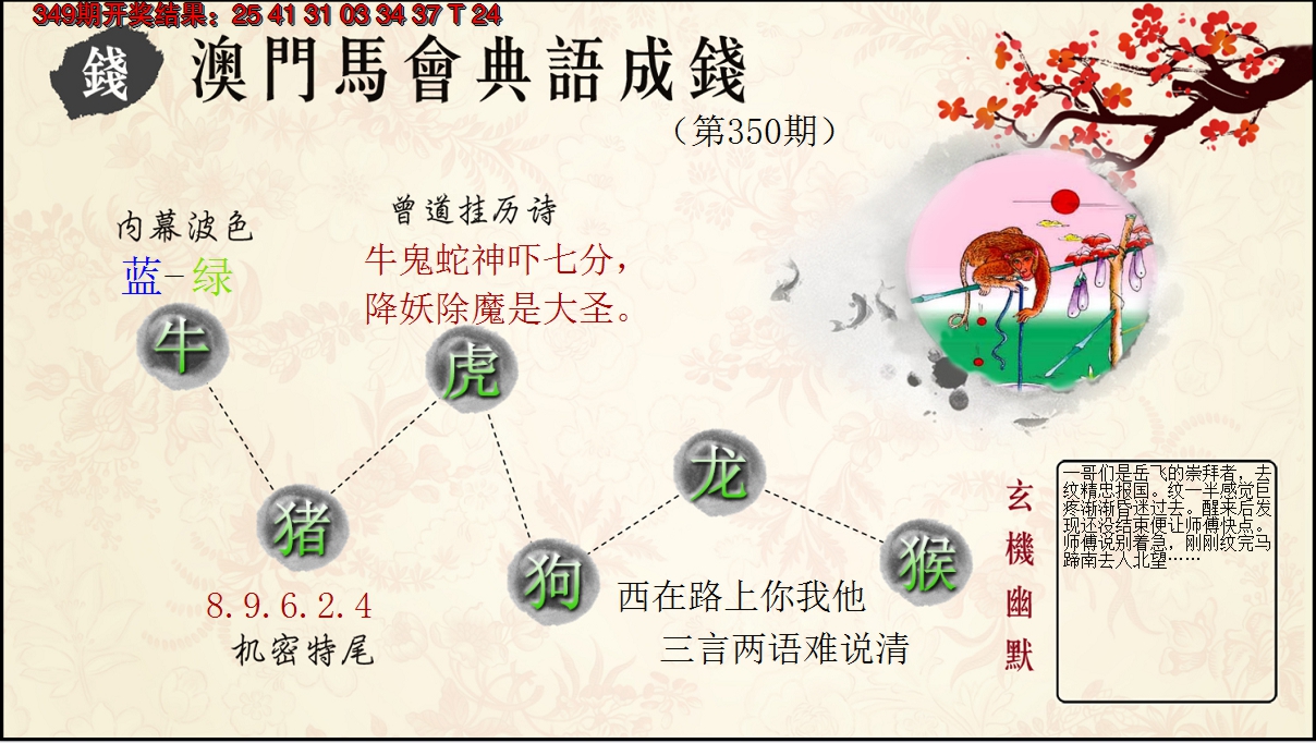 2024350期典语成钱