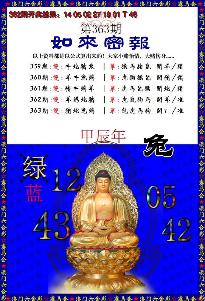 2024363期如来秘报