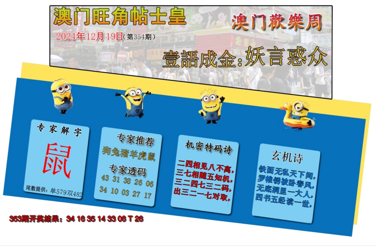 2024354期旺角贴士皇