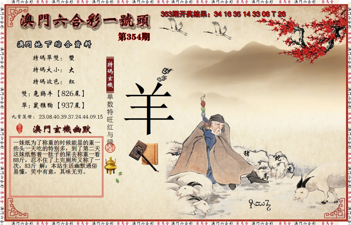 2024354期一号头