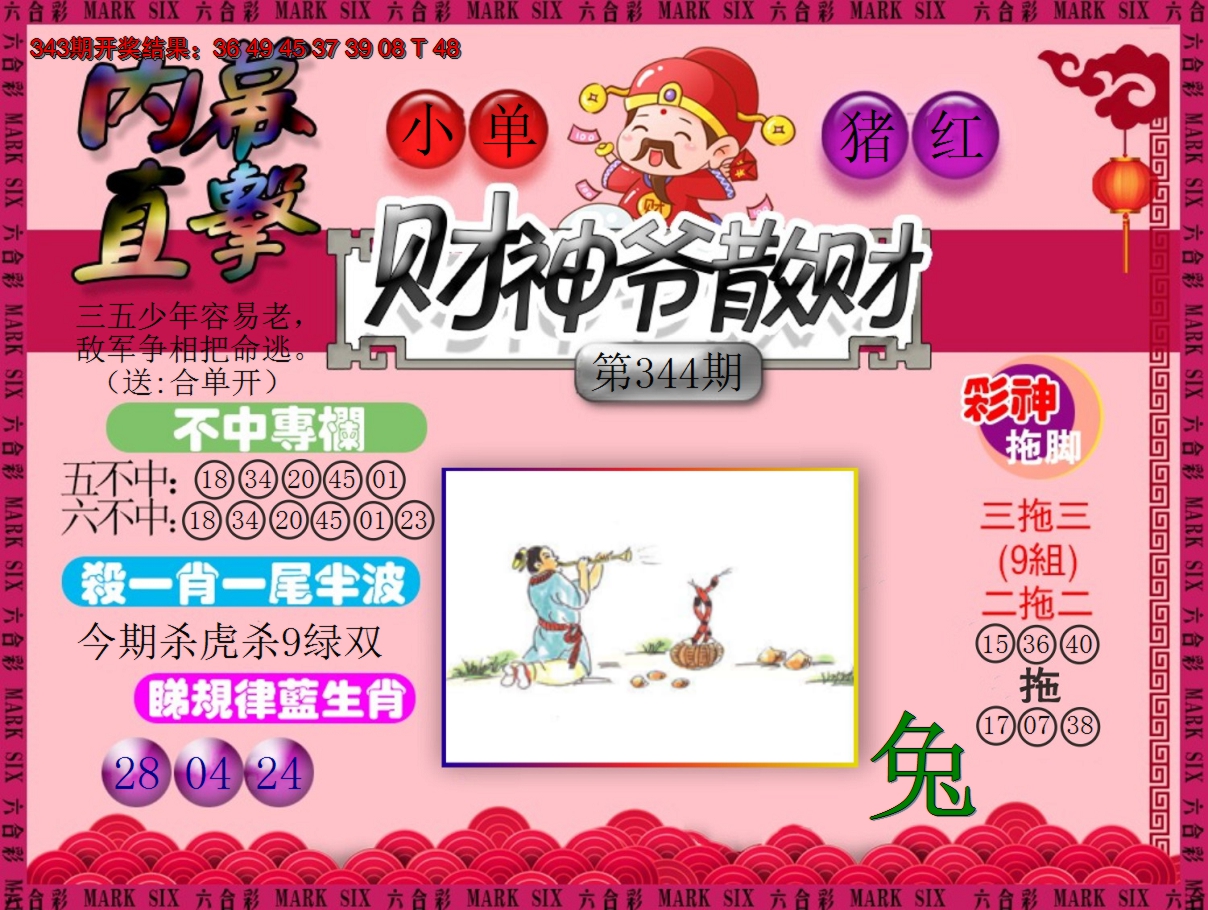 2024344期财神爷散财