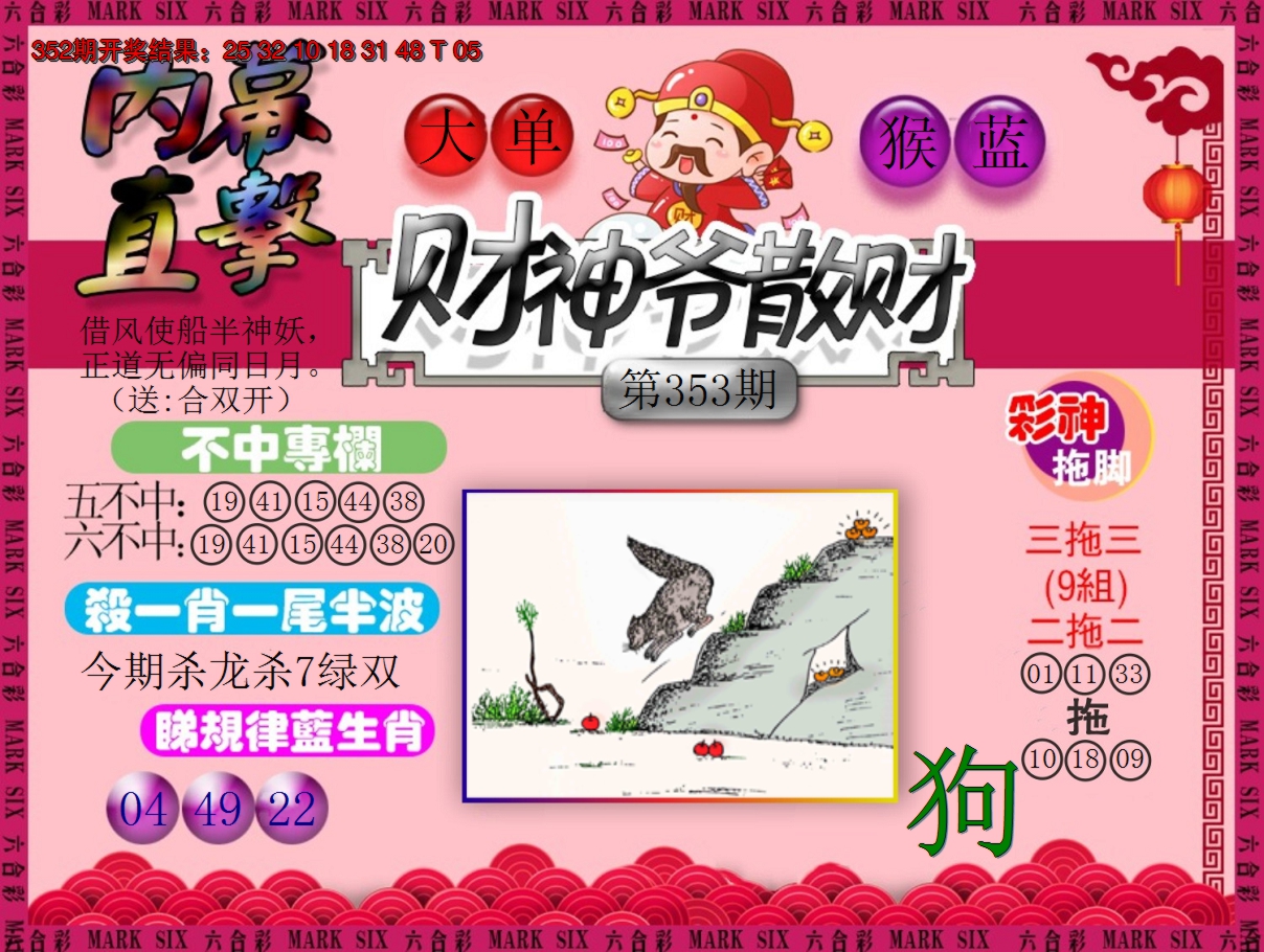2024353期财神爷散财