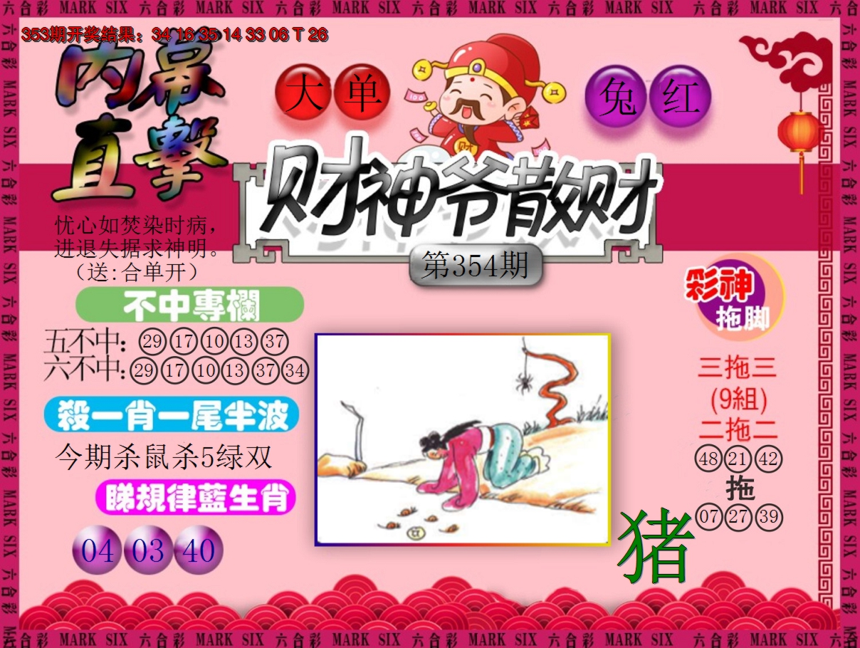 2024354期财神爷散财