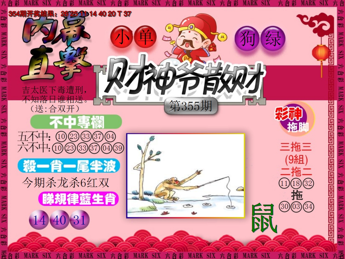 2024355期财神爷散财