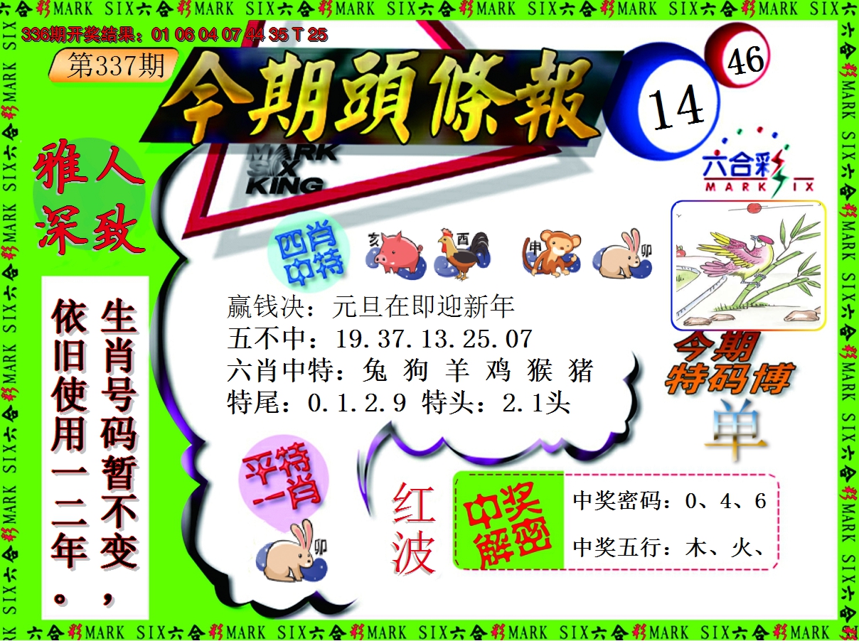2024337期今期头条报