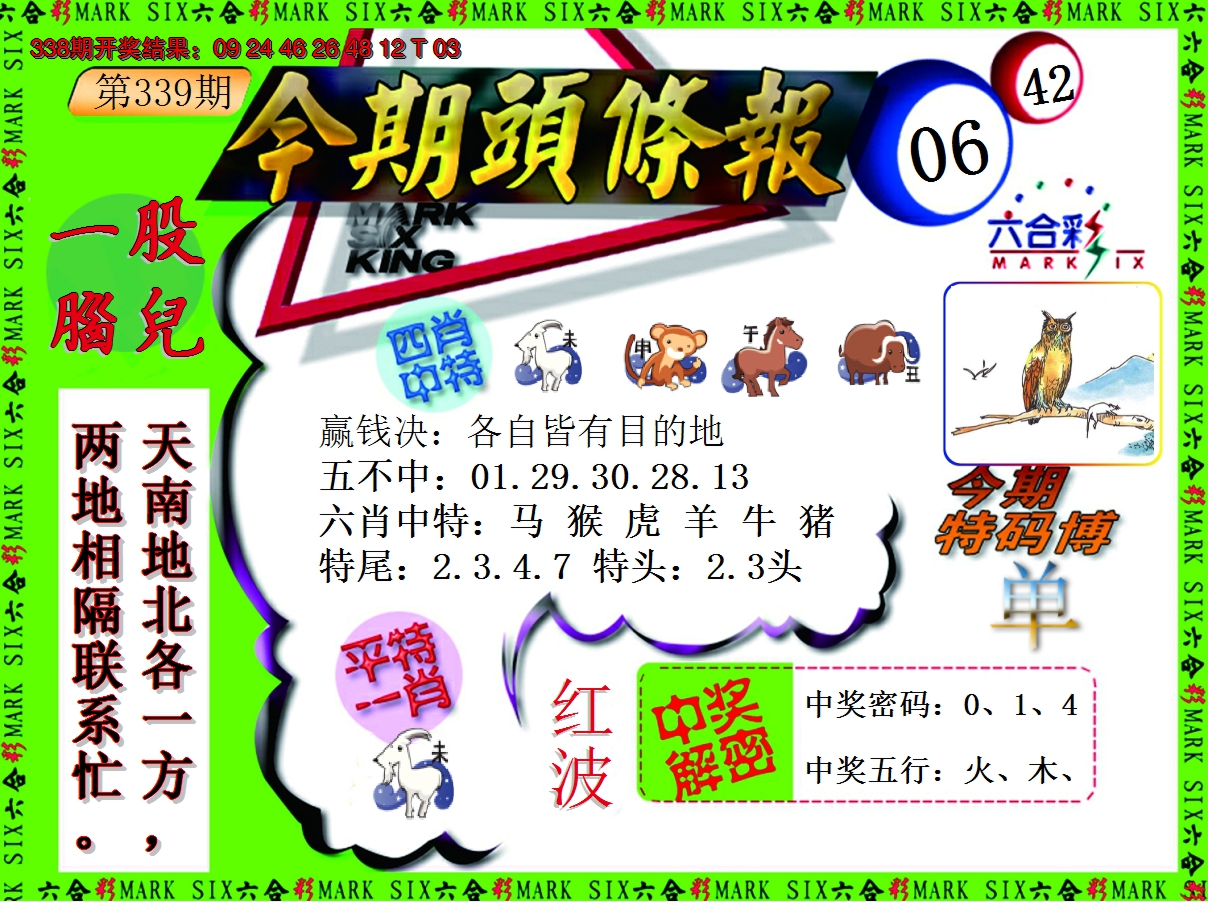 2024339期今期头条报