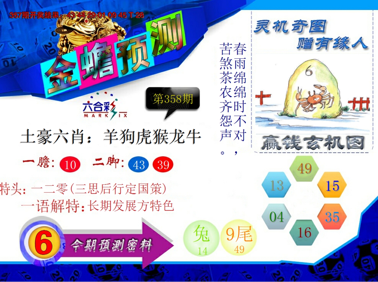 2024358期金蟾预测