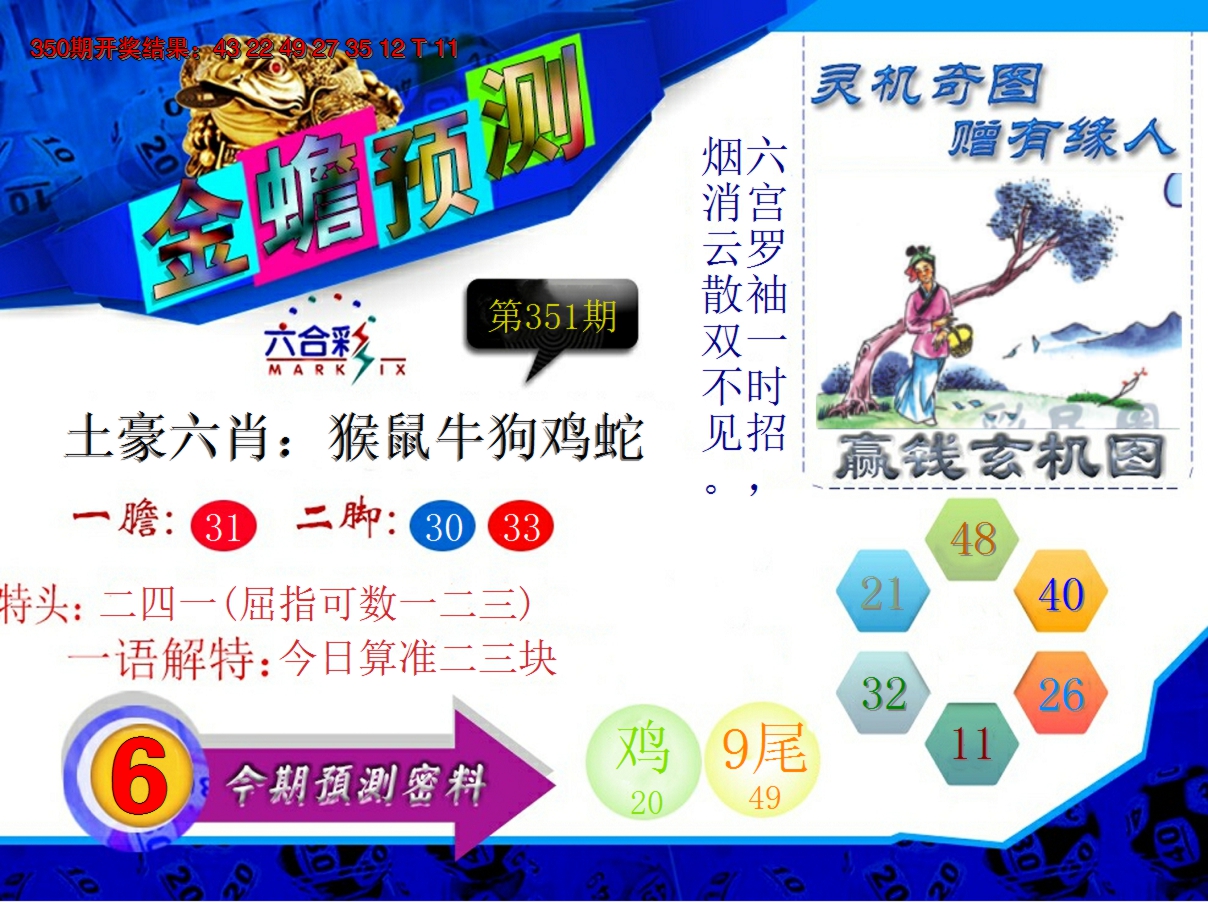 2024351期金蟾预测