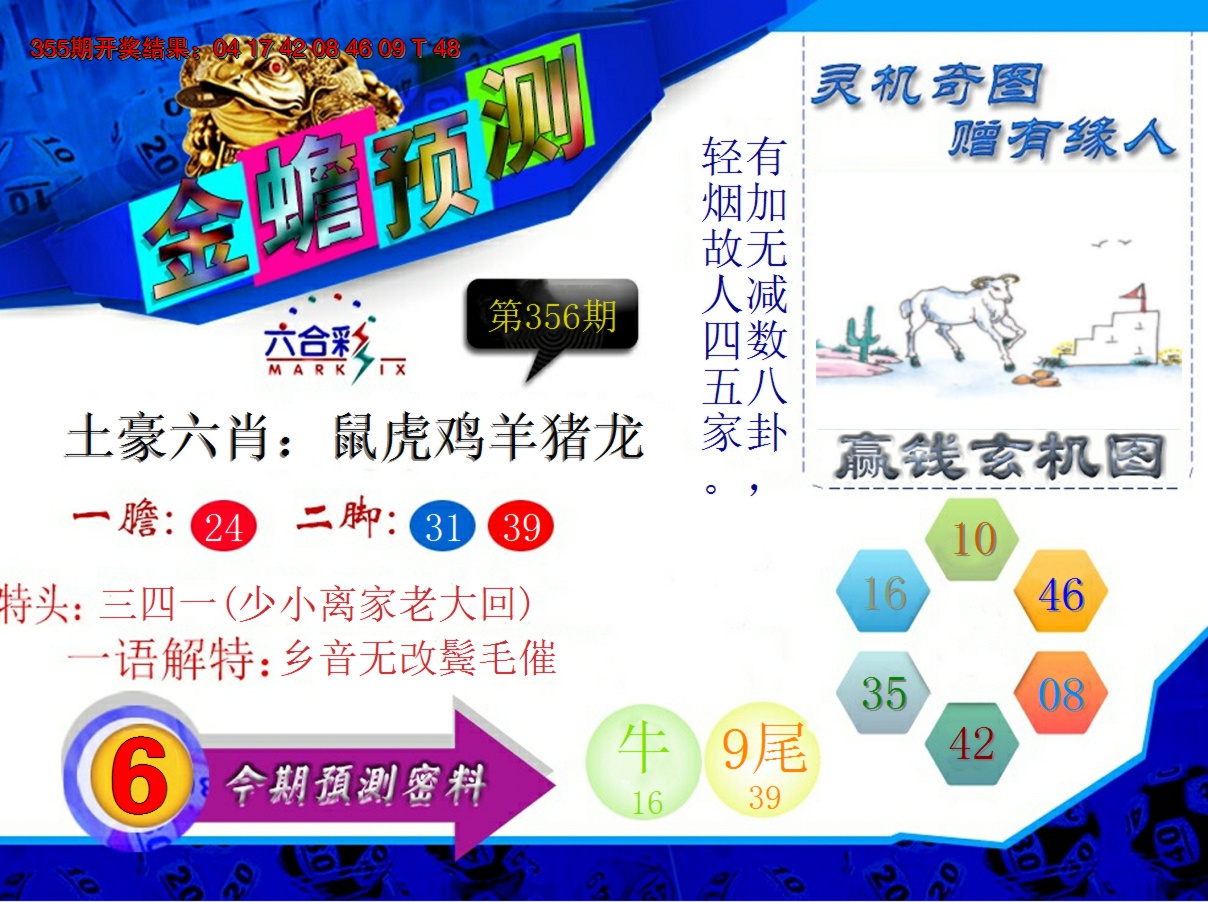 2024356期金蟾预测