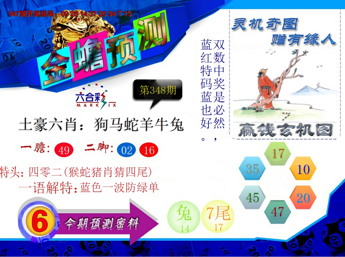 2024348期金蟾预测