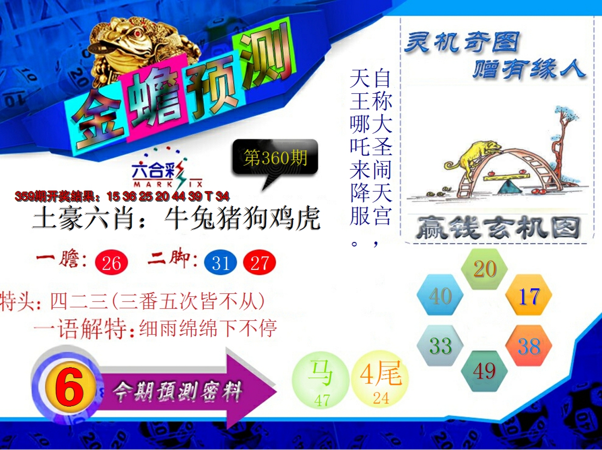 2024360期金蟾预测