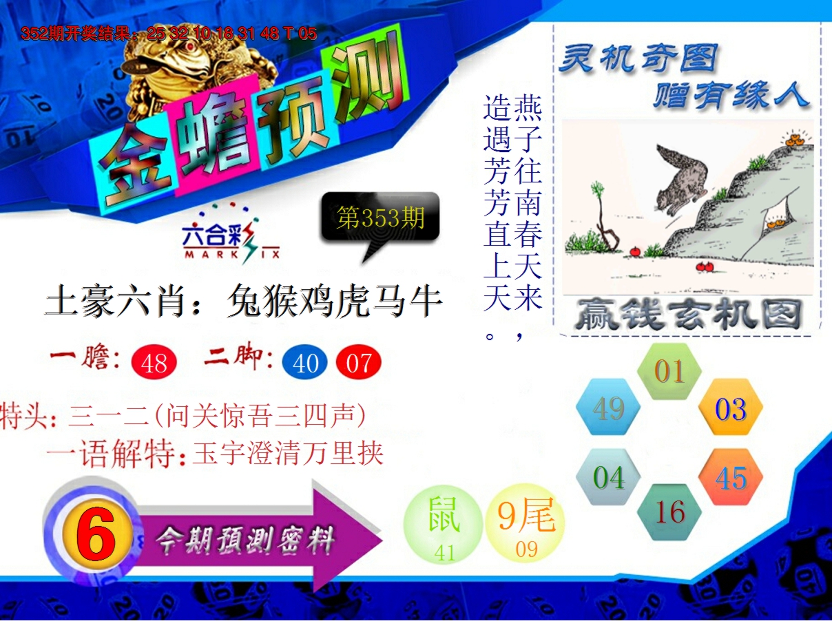 2024353期金蟾预测