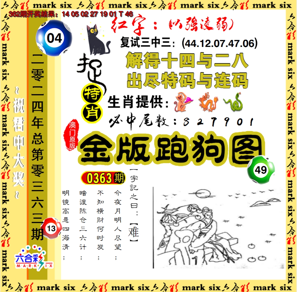 2024363期金版跑狗图
