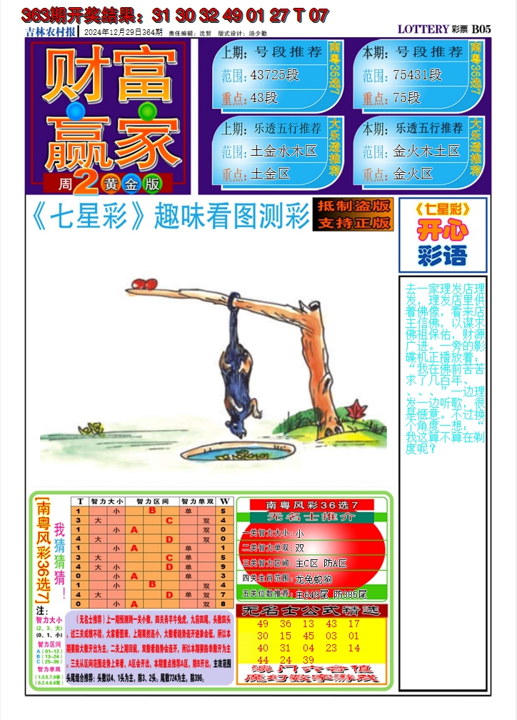 2024364期七星彩图A