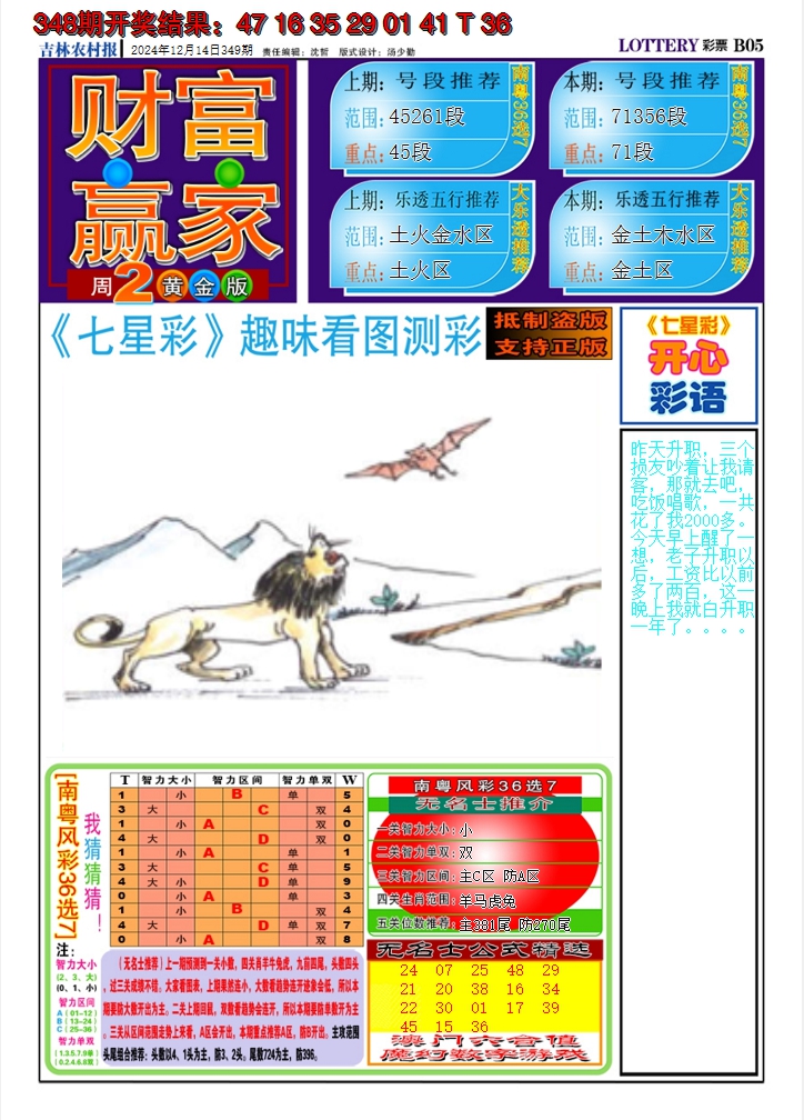 2024349期七星彩图A