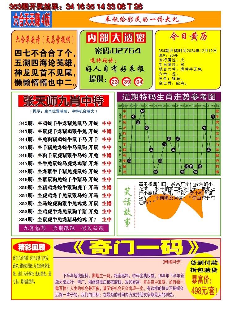 2024354期澳门天天赚C