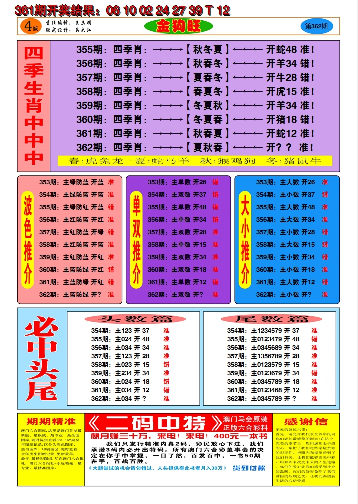 2024362期澳门金狗旺C