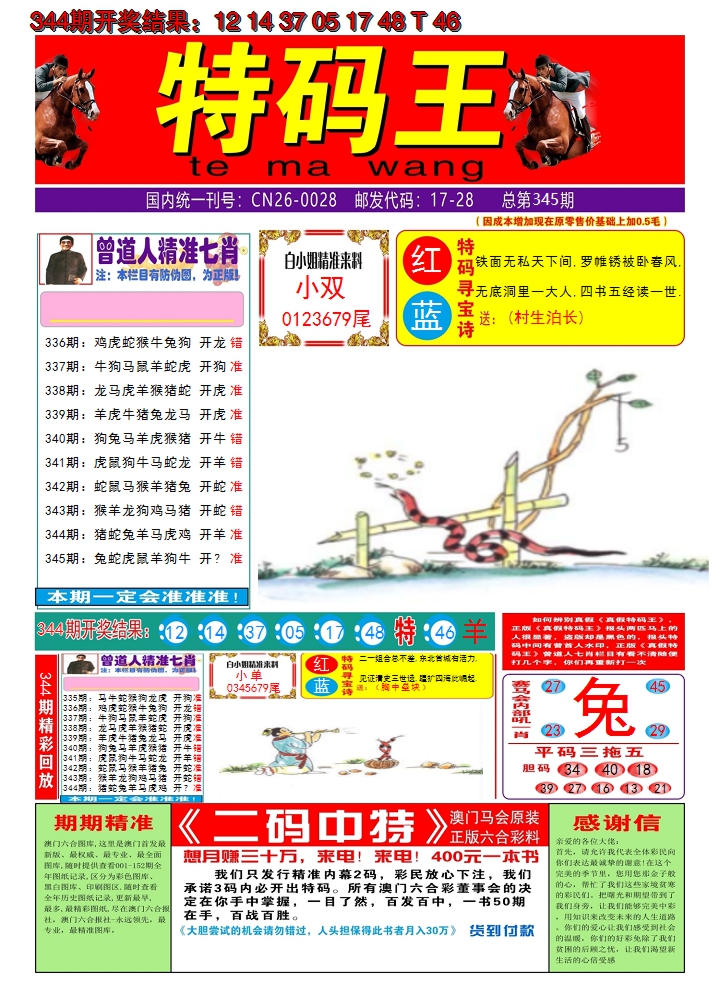 2024345期澳门特码王A