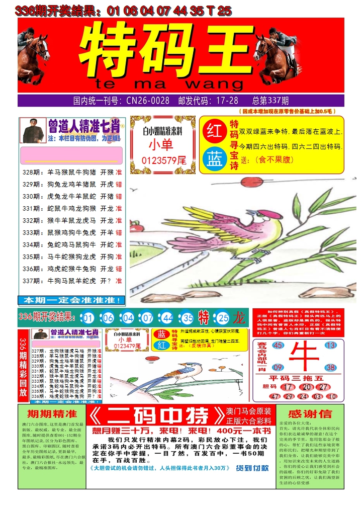 2024337期澳门特码王A