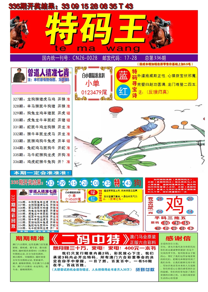 2024336期澳门特码王A